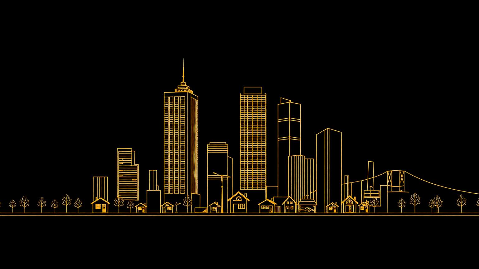 Skyline of income-producing real estate in North America